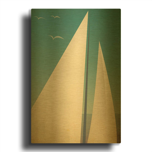 'Sails I' By Ryan Fowler Gold Metal Wall Art