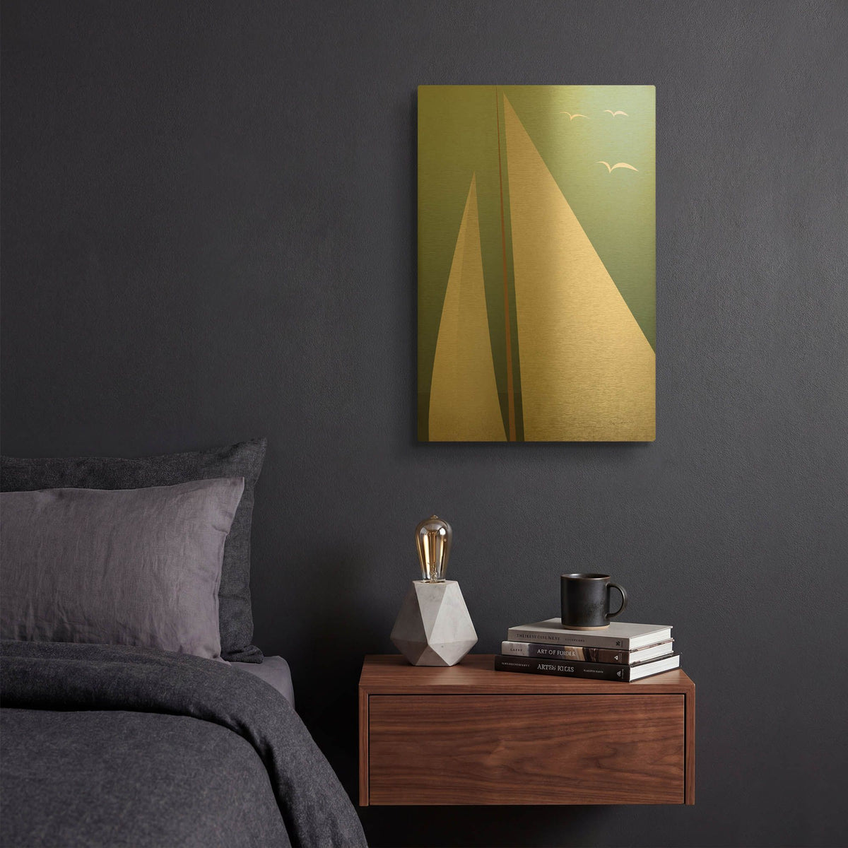 'Sails IV' By Ryan Fowler Gold Metal Wall Art
