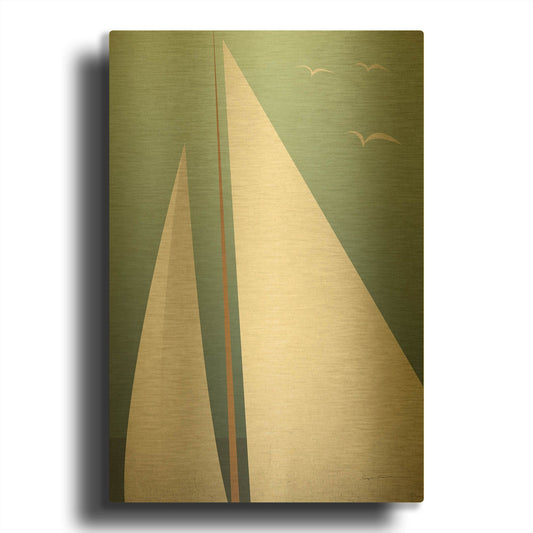 'Sails IV' By Ryan Fowler Gold Metal Wall Art