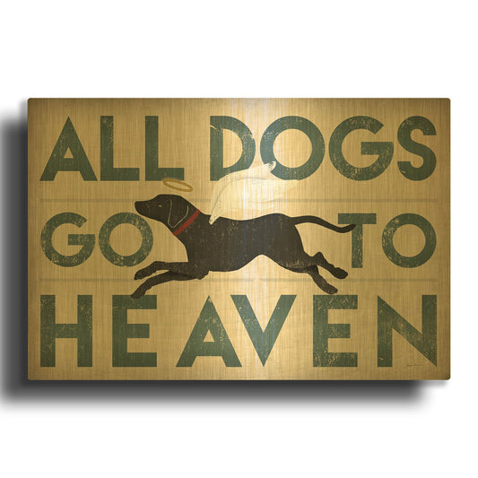'All Dogs Go To Heaven I' By Ryan Fowler Gold Metal Wall Art