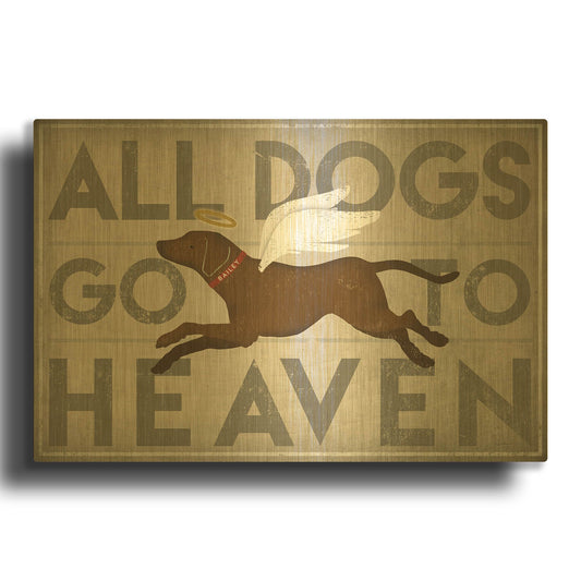 'All Dogs Go To Heaven II' By Ryan Fowler Gold Metal Wall Art