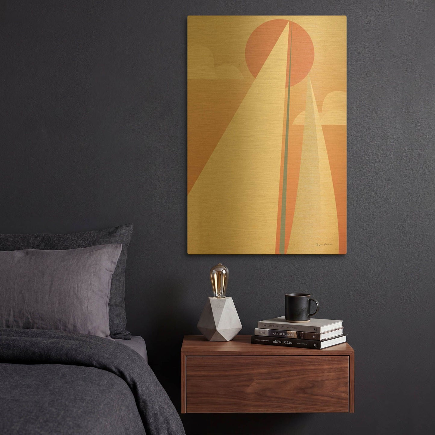 'Sails VI' By Ryan Fowler Gold Metal Wall Art
