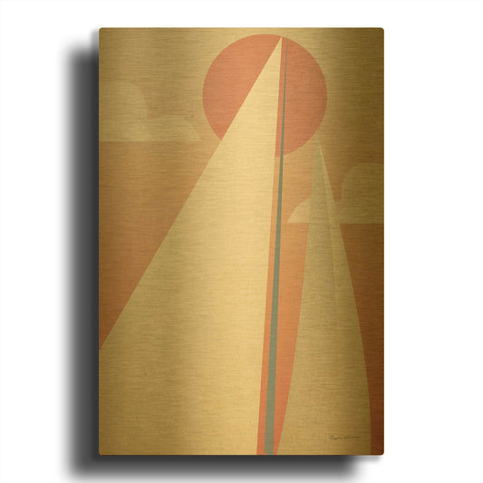 'Sails VI' By Ryan Fowler Gold Metal Wall Art