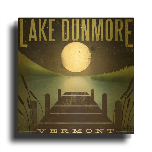 'Lake Dunmore Dock' By Ryan Fowler Gold Metal Wall Art
