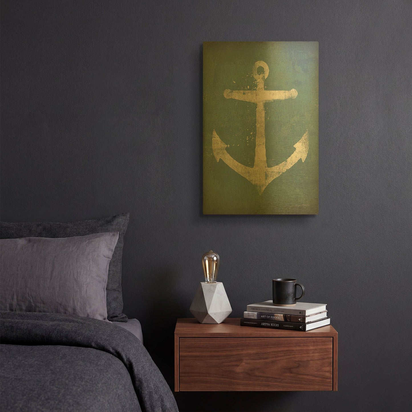 'Anchor V2' By Ryan Fowler Gold Metal Wall Art