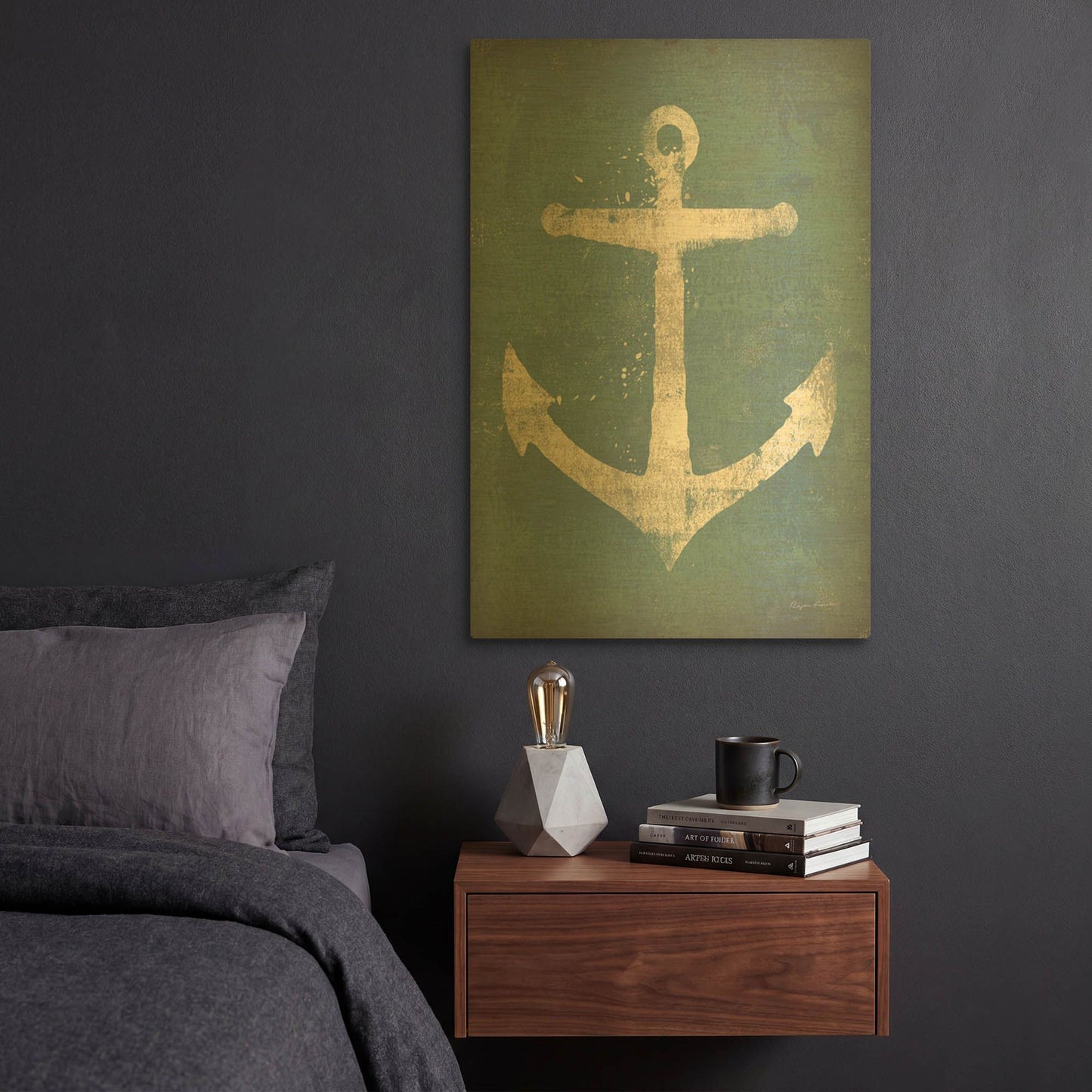 'Anchor V2' By Ryan Fowler Gold Metal Wall Art