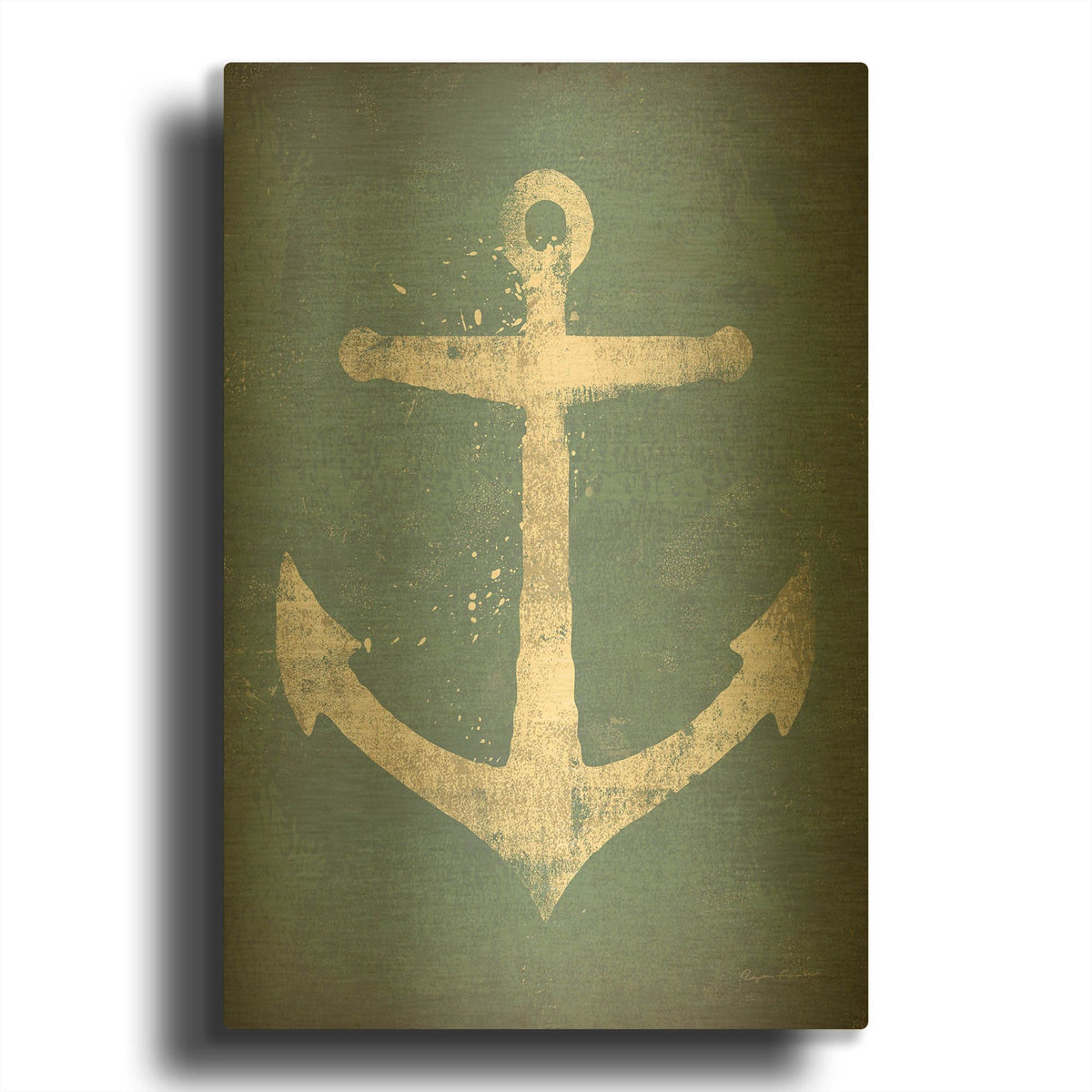 'Anchor V2' By Ryan Fowler Gold Metal Wall Art