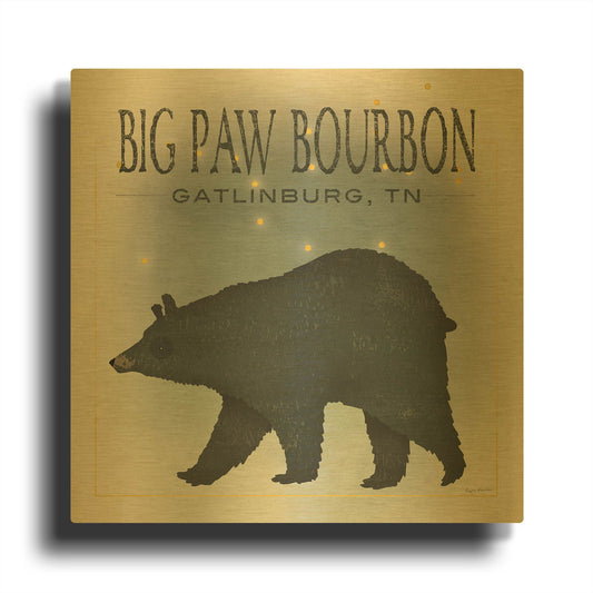 'Ursa Major Big Paw Bourbon' By Ryan Fowler Gold Metal Wall Art