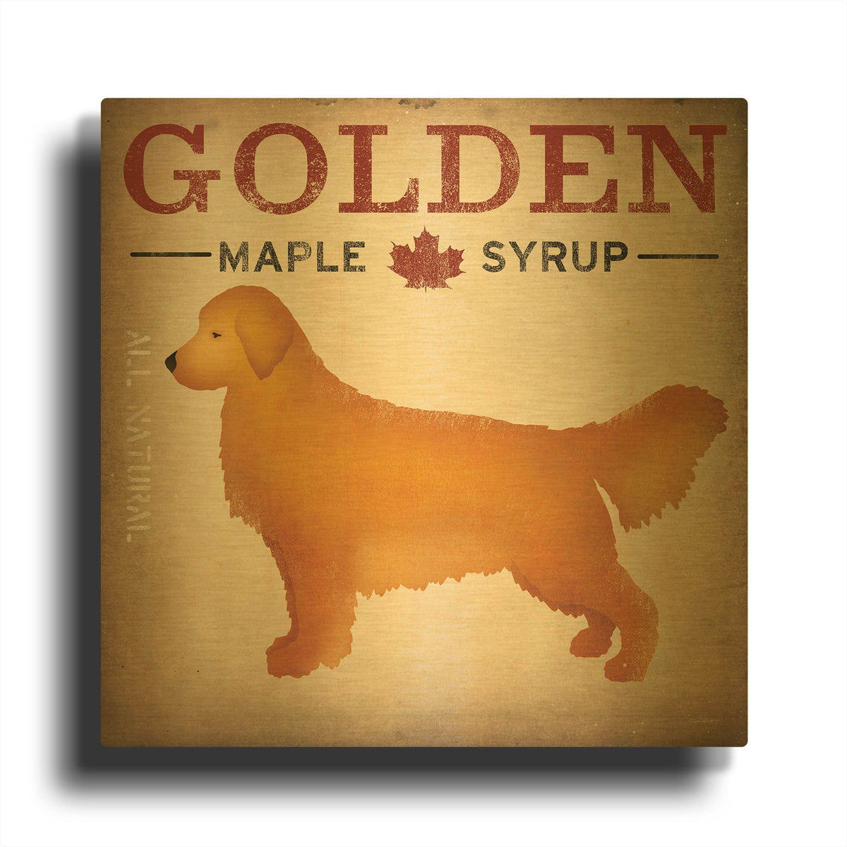 'Golden Dog At Show No VT' By Ryan Fowler Gold Metal Wall Art