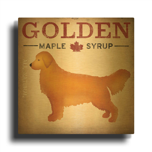 'Golden Dog At Show No VT' By Ryan Fowler Gold Metal Wall Art