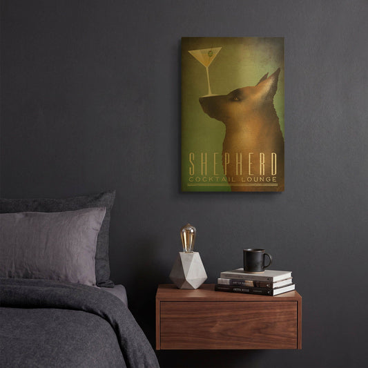 'Shepherd Martini 2' By Ryan Fowler Gold Metal Wall Art