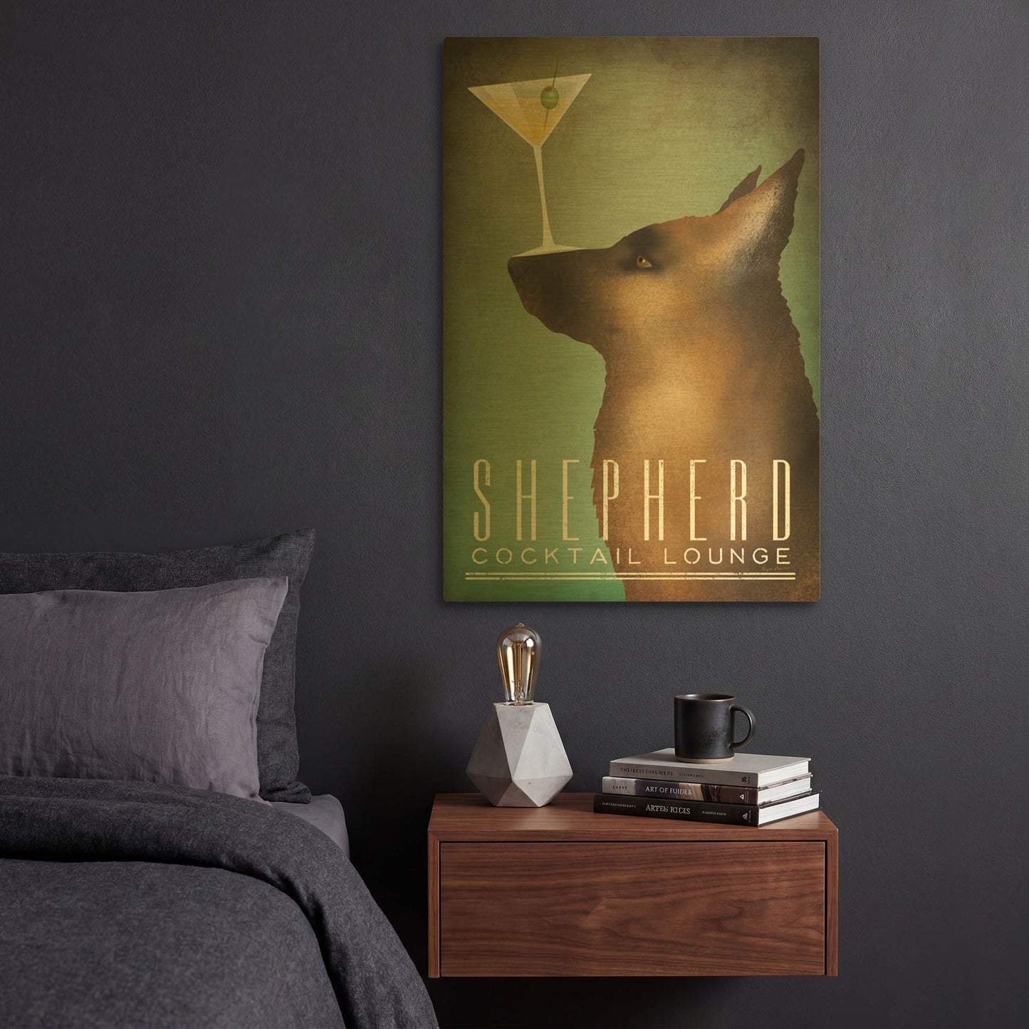 'Shepherd Martini 2' By Ryan Fowler Gold Metal Wall Art