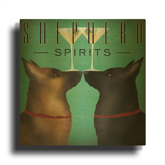 'Double Shepherd Martini 2' By Ryan Fowler Gold Metal Wall Art