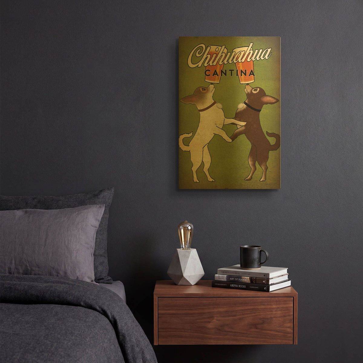 'Double Chihuahua' By Ryan Fowler Gold Metal Wall Art
