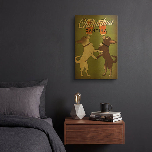 'Double Chihuahua' By Ryan Fowler Gold Metal Wall Art