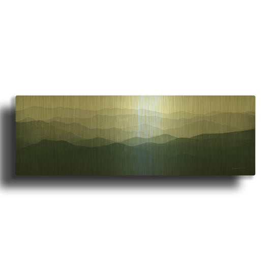 'Green Mountains' By Ryan Fowler Gold Metal Wall Art