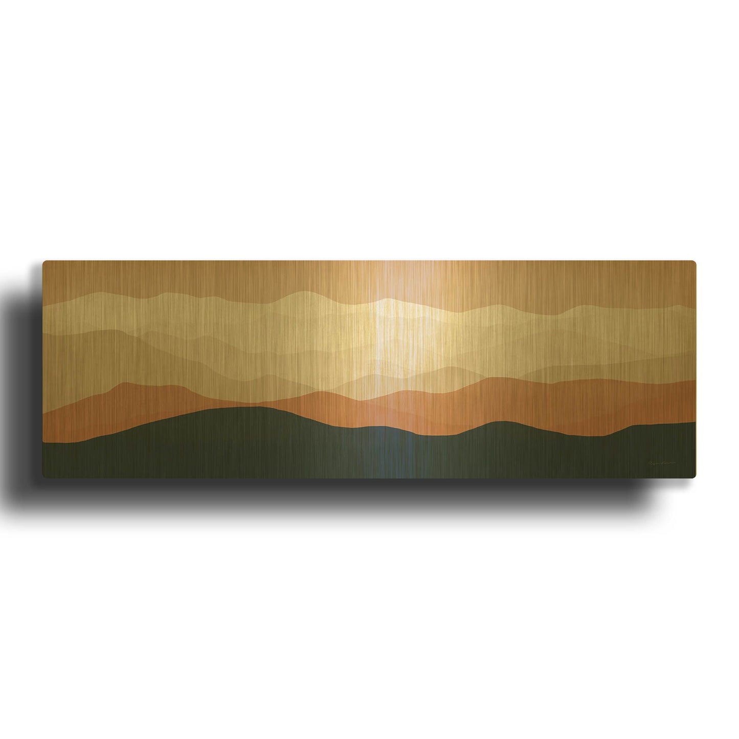'Terra Cotta Sky Mountains' By Ryan Fowler Gold Metal Wall Art