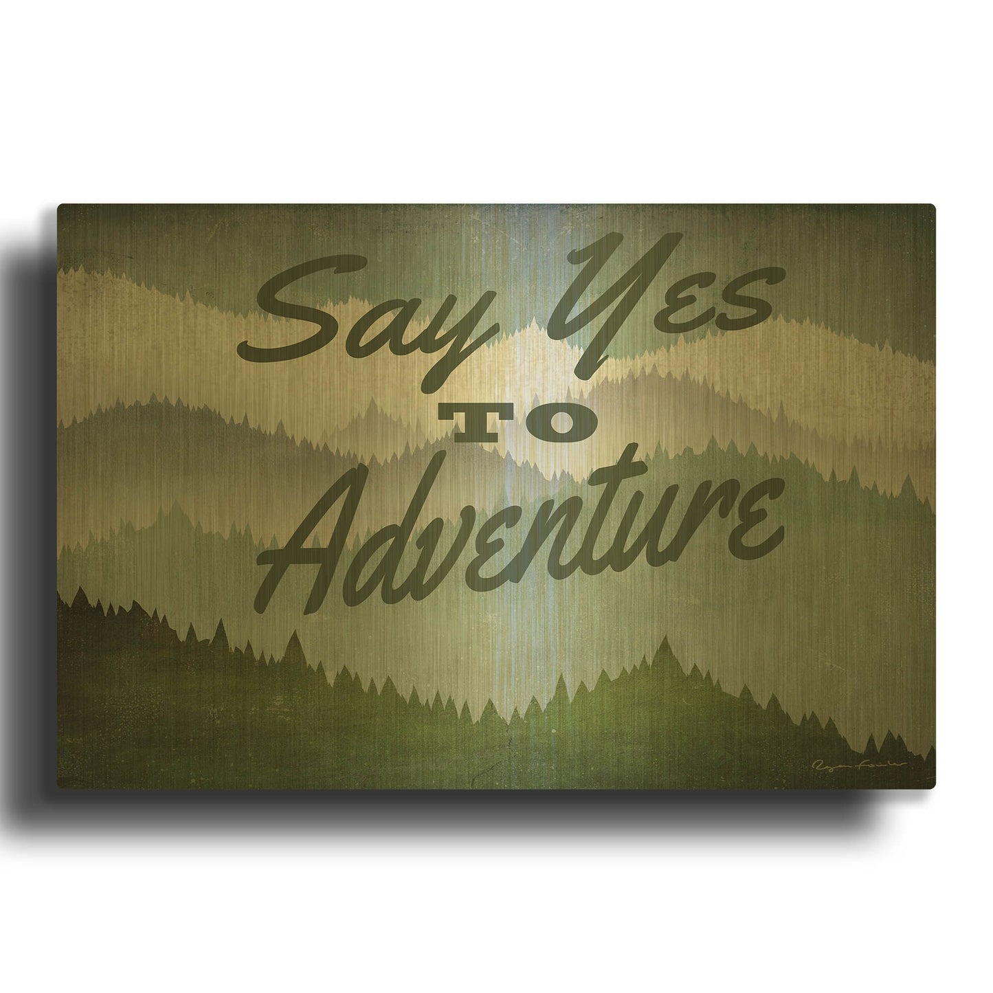'Say Yes To Adventure' By Ryan Fowler Gold Metal Wall Art