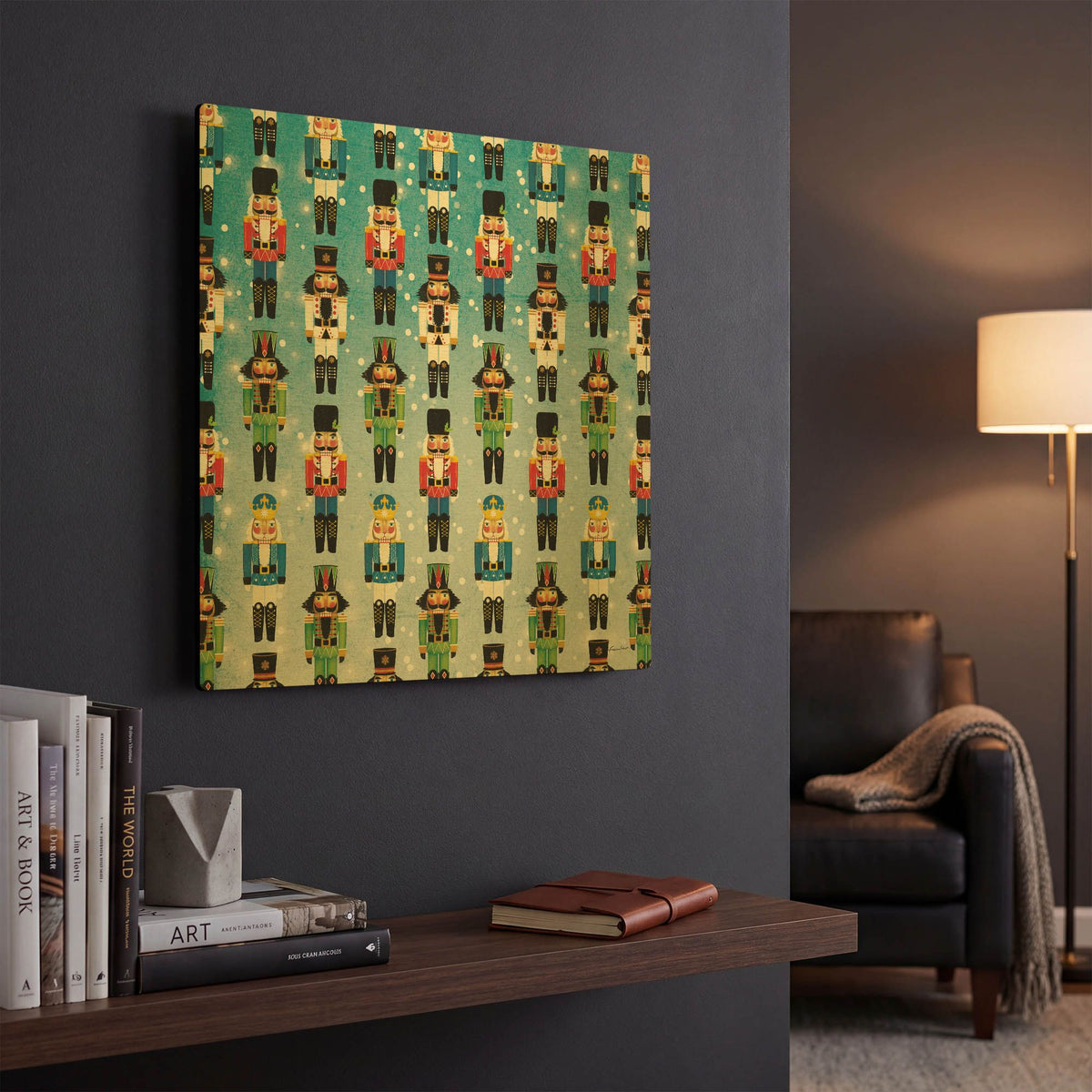 'Nutcracker Pattern Bright I' By Ryan Fowler Gold Metal Wall Art