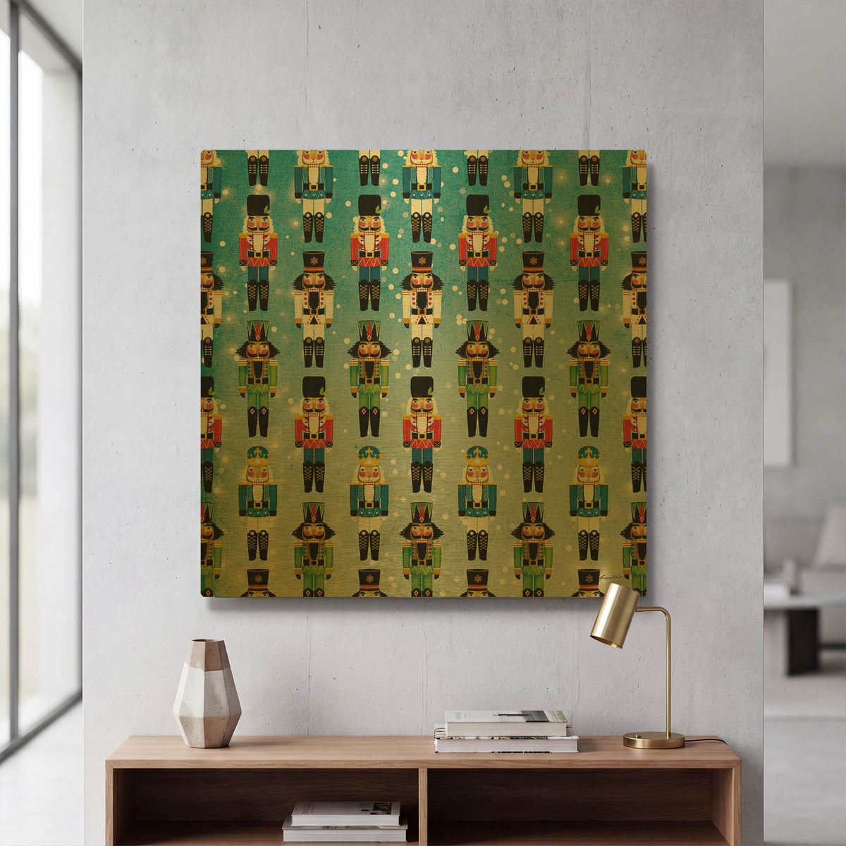 'Nutcracker Pattern Bright I' By Ryan Fowler Gold Metal Wall Art