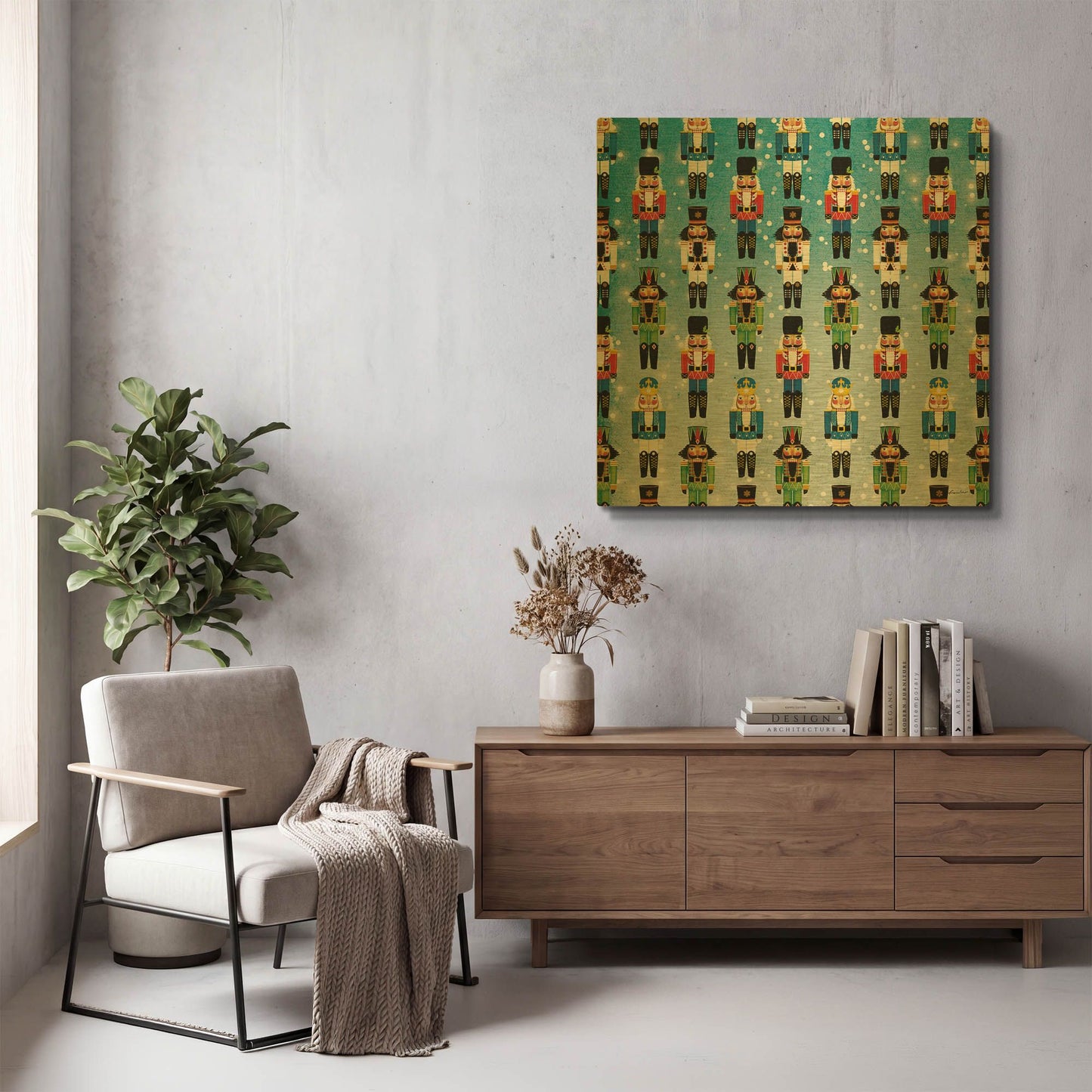 'Nutcracker Pattern Bright I' By Ryan Fowler Gold Metal Wall Art