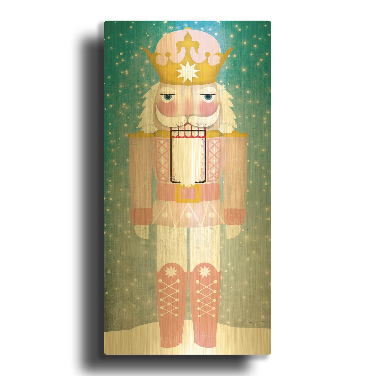 'Nutcracker III Blush' By Ryan Fowler Gold Metal Wall Art