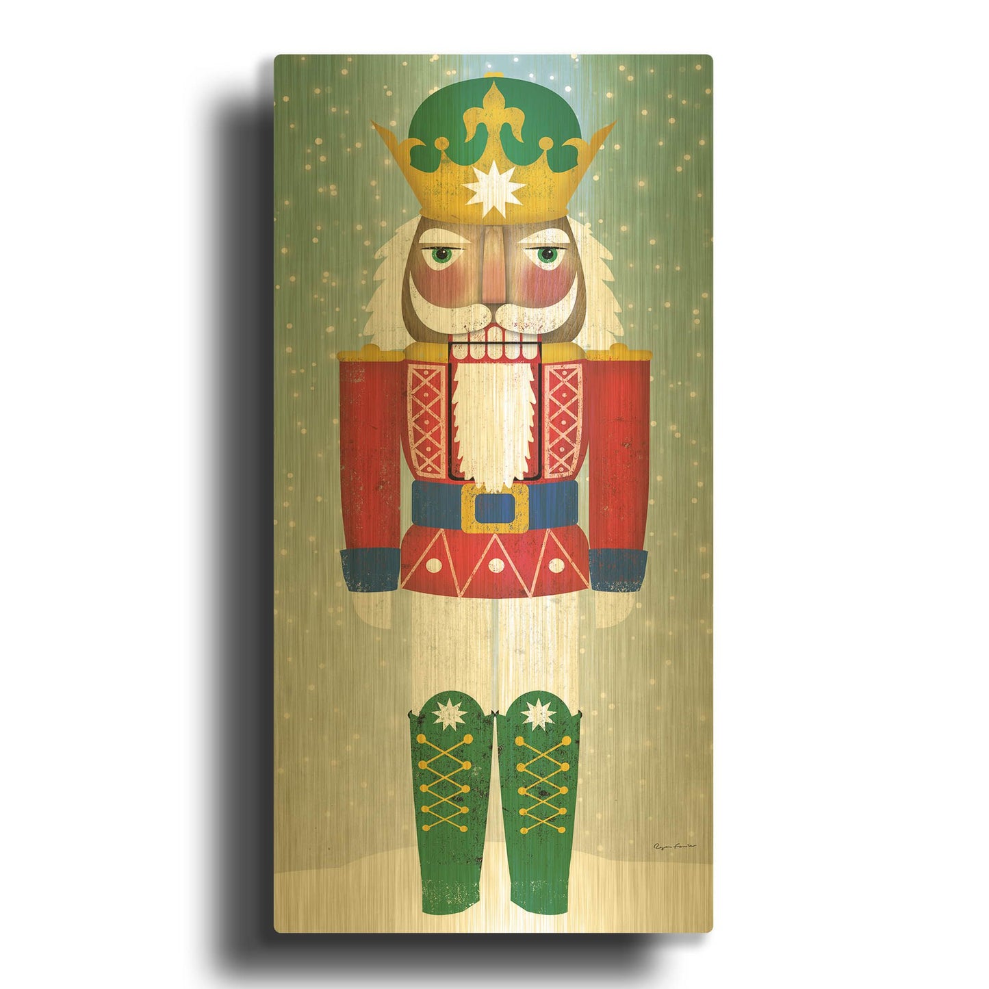 'Joyful Nutcracker III' By Ryan Fowler Gold Metal Wall Art