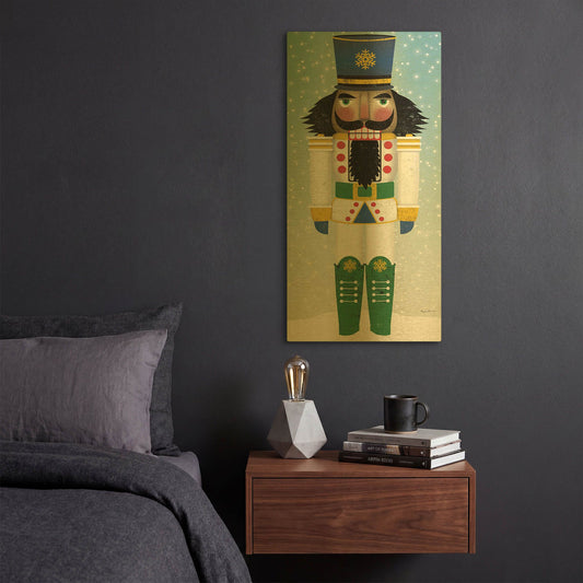 'Joyful Nutcracker IV' By Ryan Fowler Gold Metal Wall Art