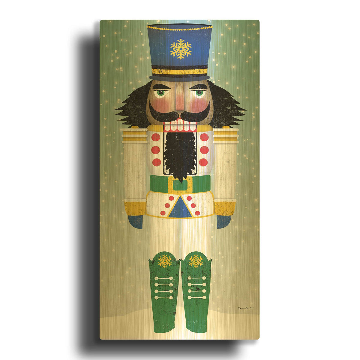 'Joyful Nutcracker IV' By Ryan Fowler Gold Metal Wall Art