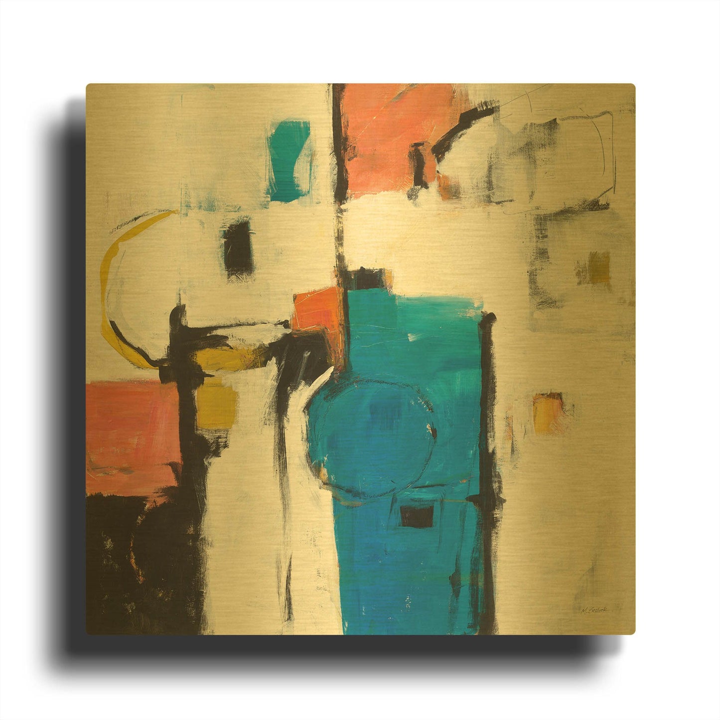 'Catalina II' By Mike Schick Gold Metal Wall Art