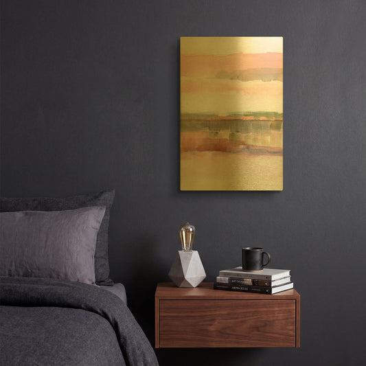 'Influence Of Line And Color Crop' By Mike Schick Gold Metal Wall Art