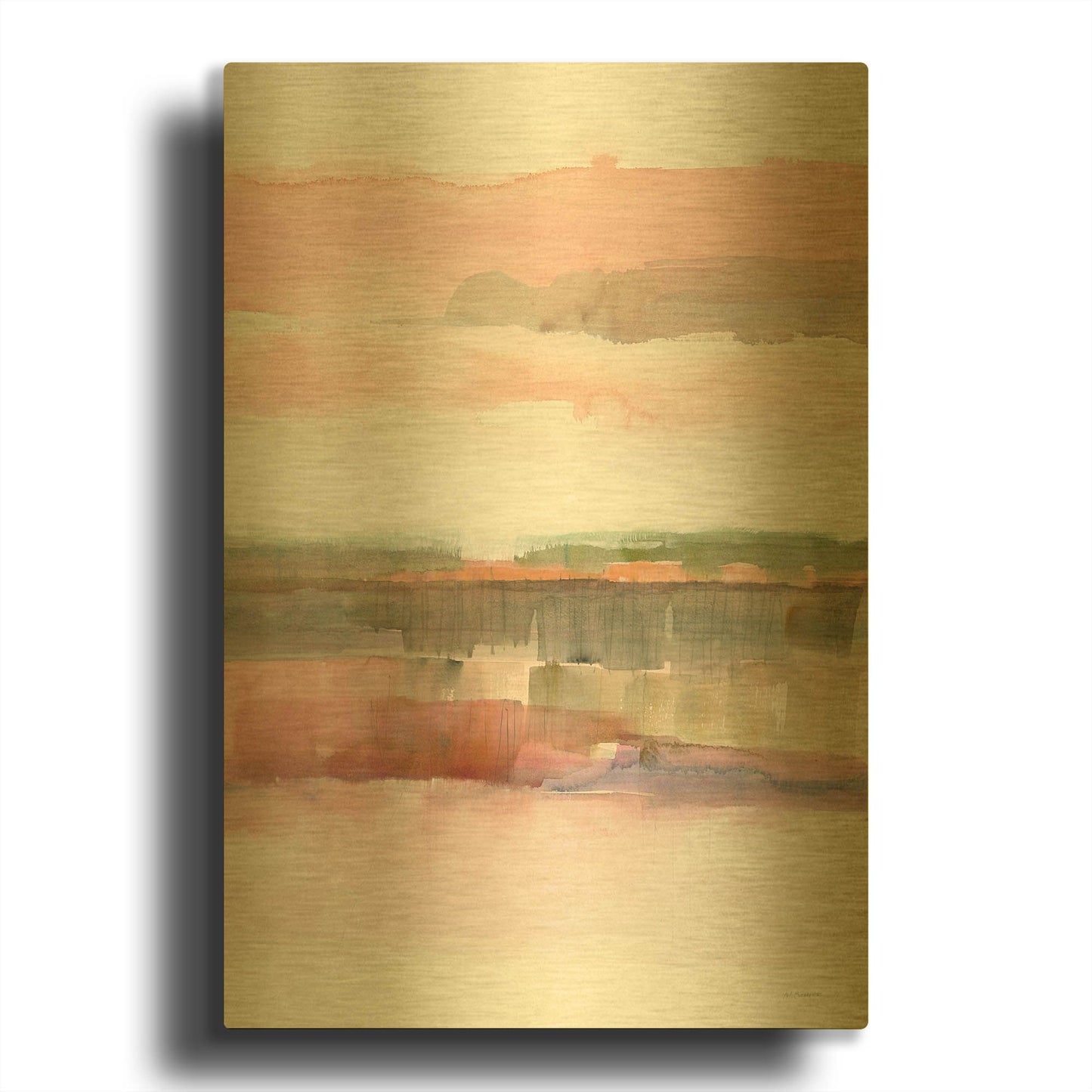 'Influence Of Line And Color Crop' By Mike Schick Gold Metal Wall Art