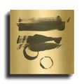 'Gold And Black Elements XVI' By Mike Schick Gold Metal Wall Art