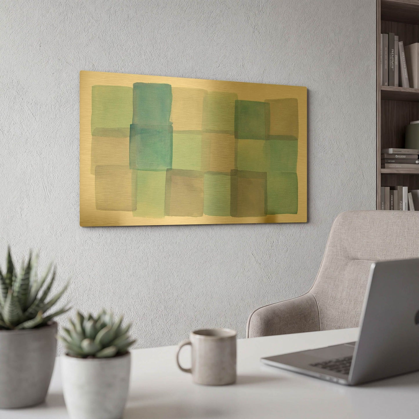 'Overlap III' By Mike Schick Gold Metal Wall Art
