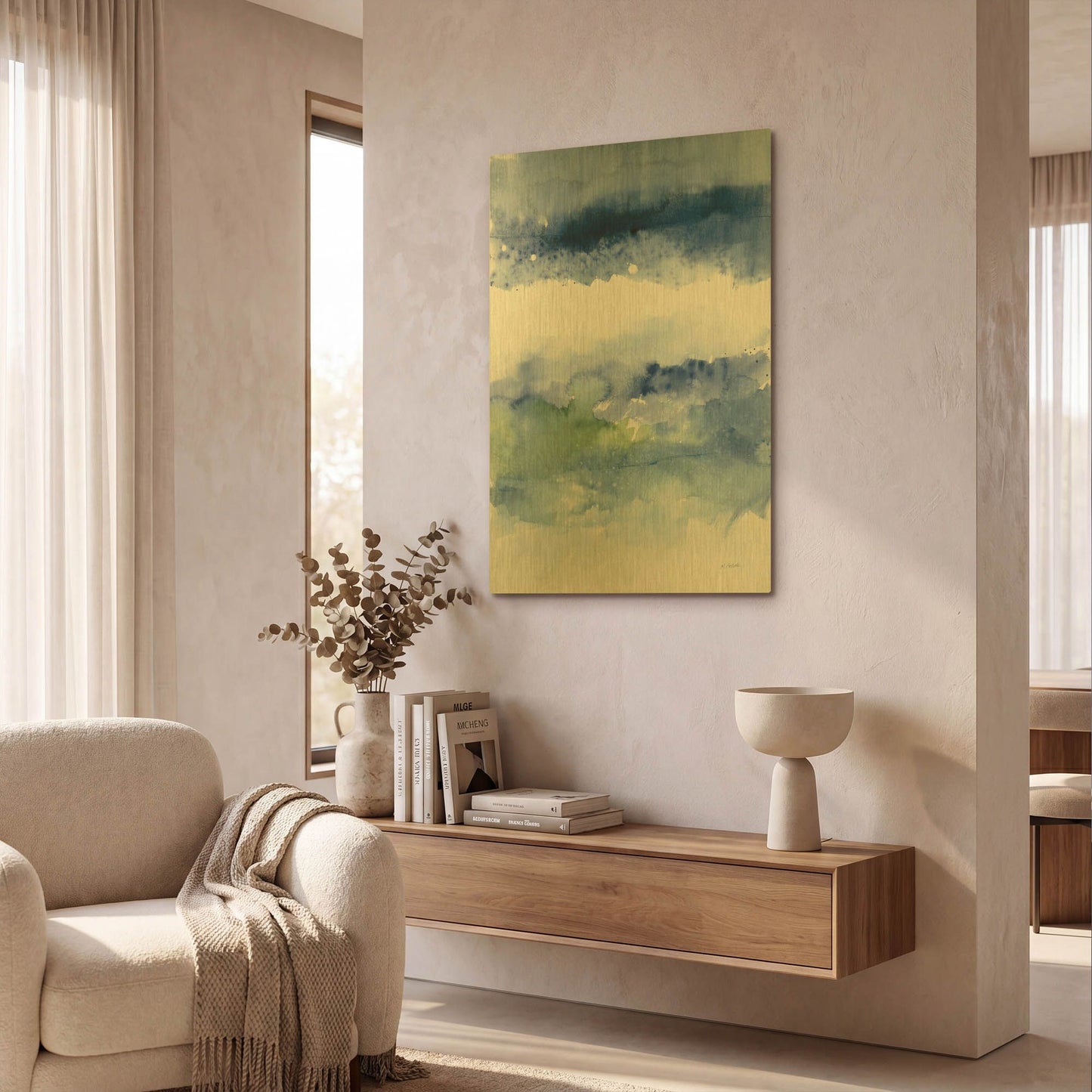 'Midnight At The Lake' By Mike Schick Gold Metal Wall Art