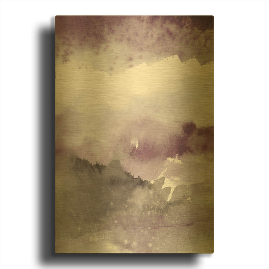 'Midnight At The Lake III Amethyst Gray Crop' By Mike Schick Gold Metal Wall Art