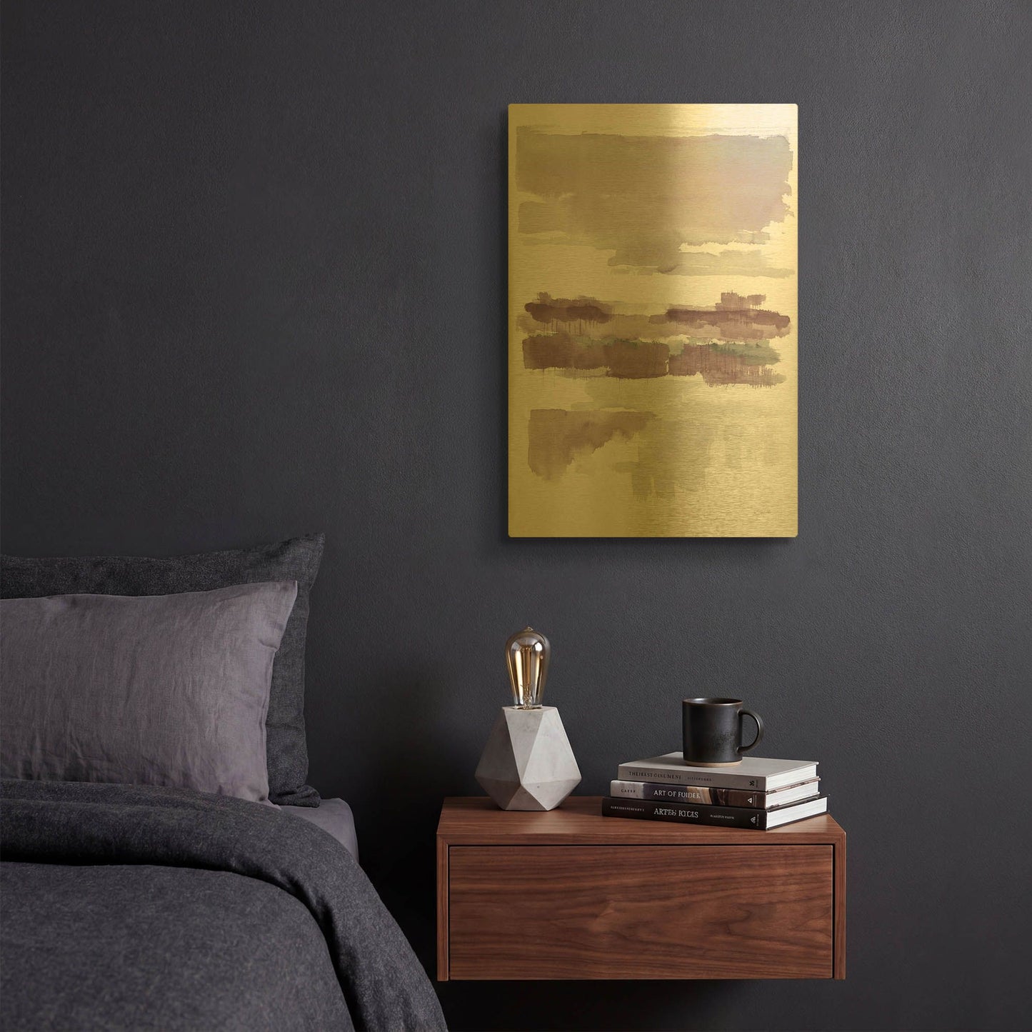 'Amethyst Wetlands Crop' By Mike Schick Gold Metal Wall Art