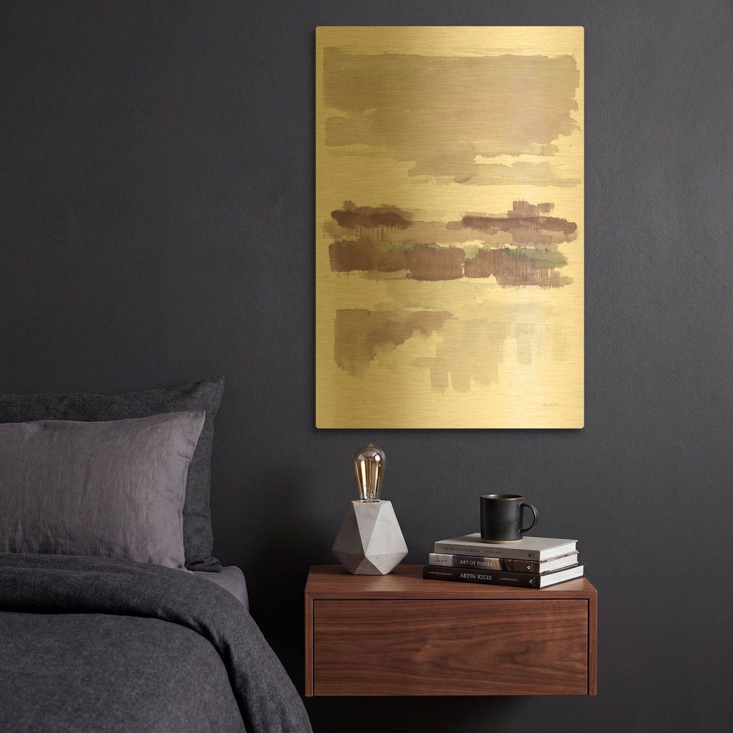 'Amethyst Wetlands Crop' By Mike Schick Gold Metal Wall Art
