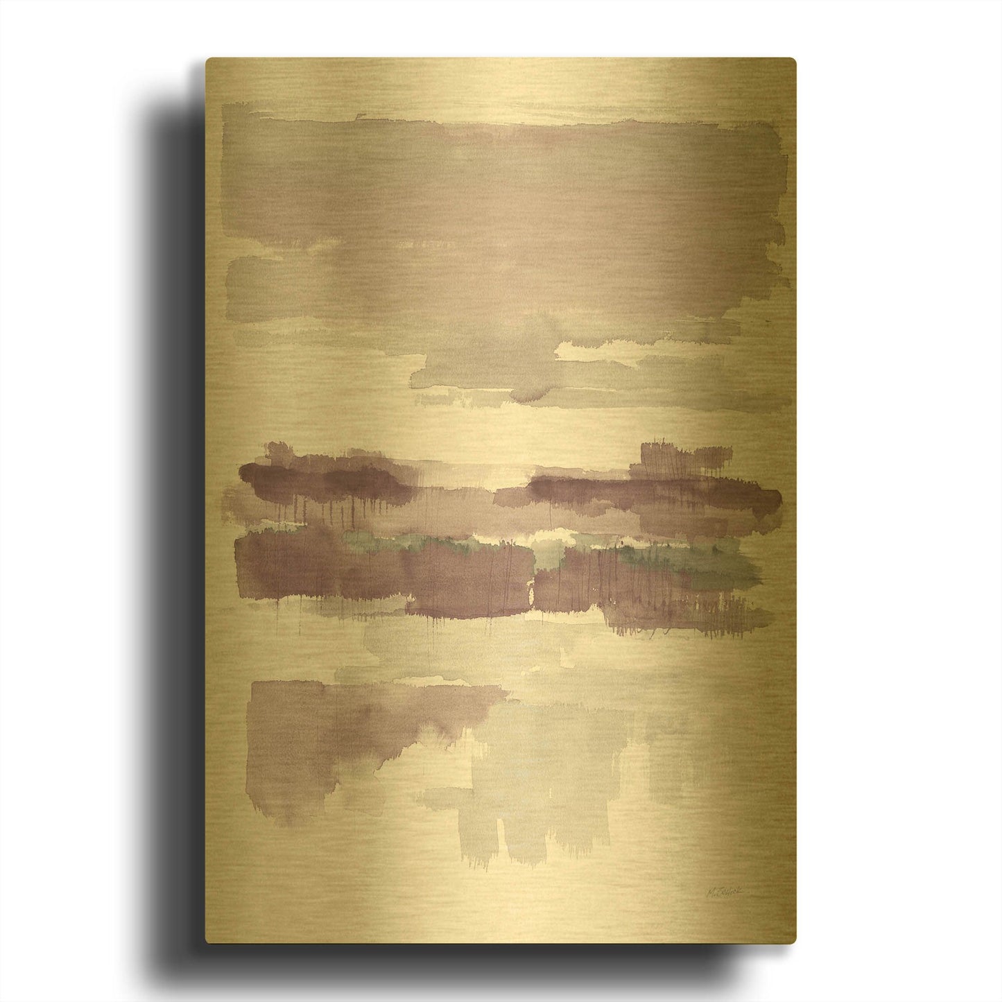 'Amethyst Wetlands Crop' By Mike Schick Gold Metal Wall Art