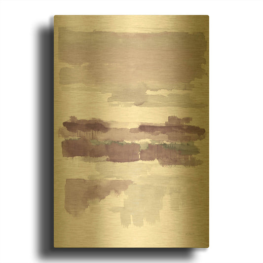 'Amethyst Wetlands Crop' By Mike Schick Gold Metal Wall Art