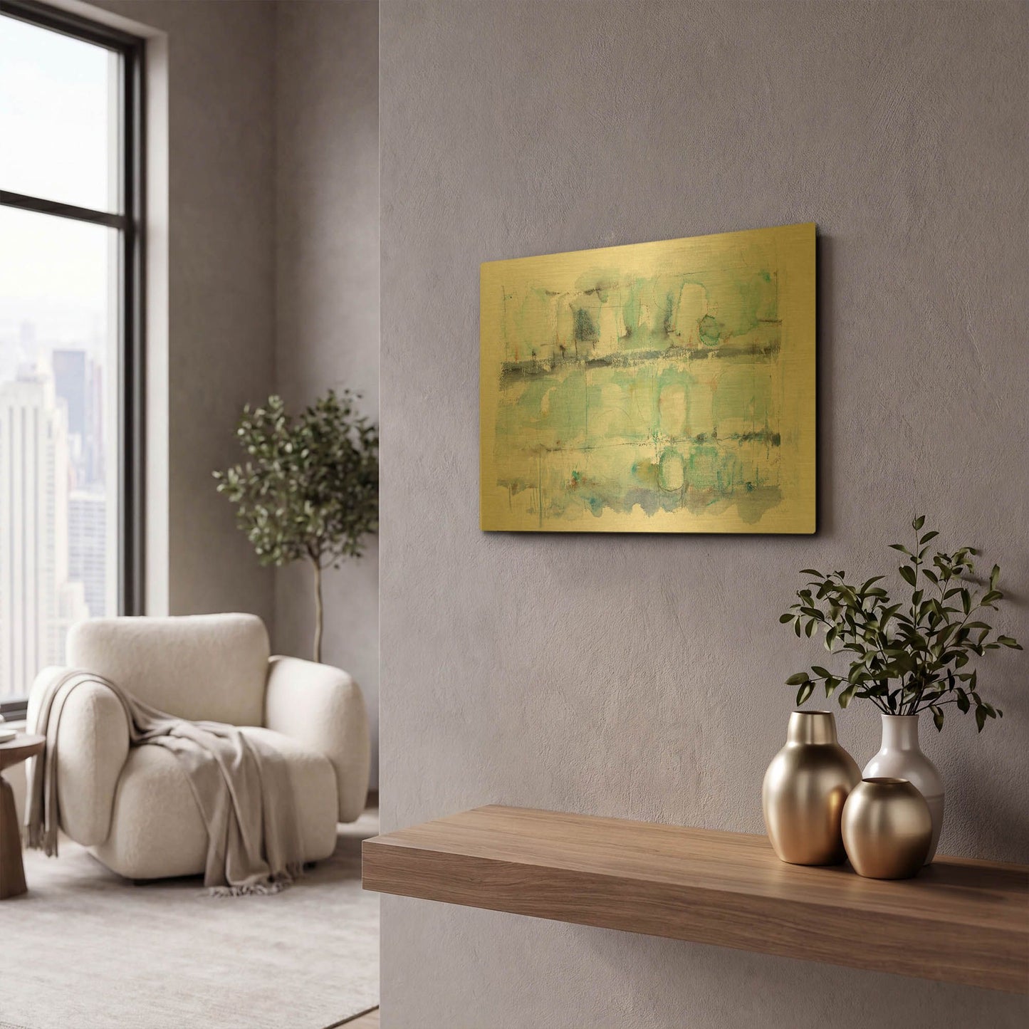 'North Shore Crop' By Mike Schick Gold Metal Wall Art