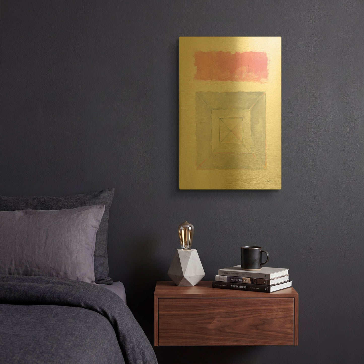 'Intersection' By Mike Schick Gold Metal Wall Art