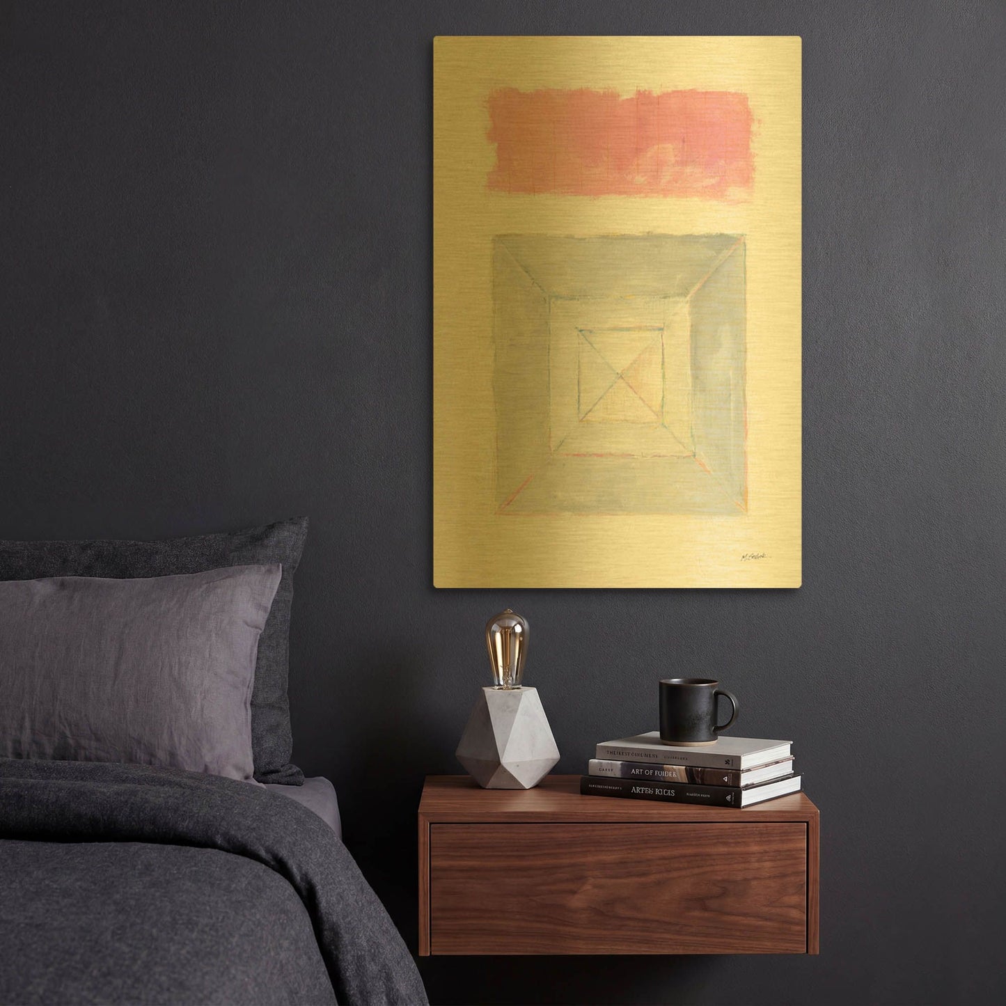 'Intersection' By Mike Schick Gold Metal Wall Art