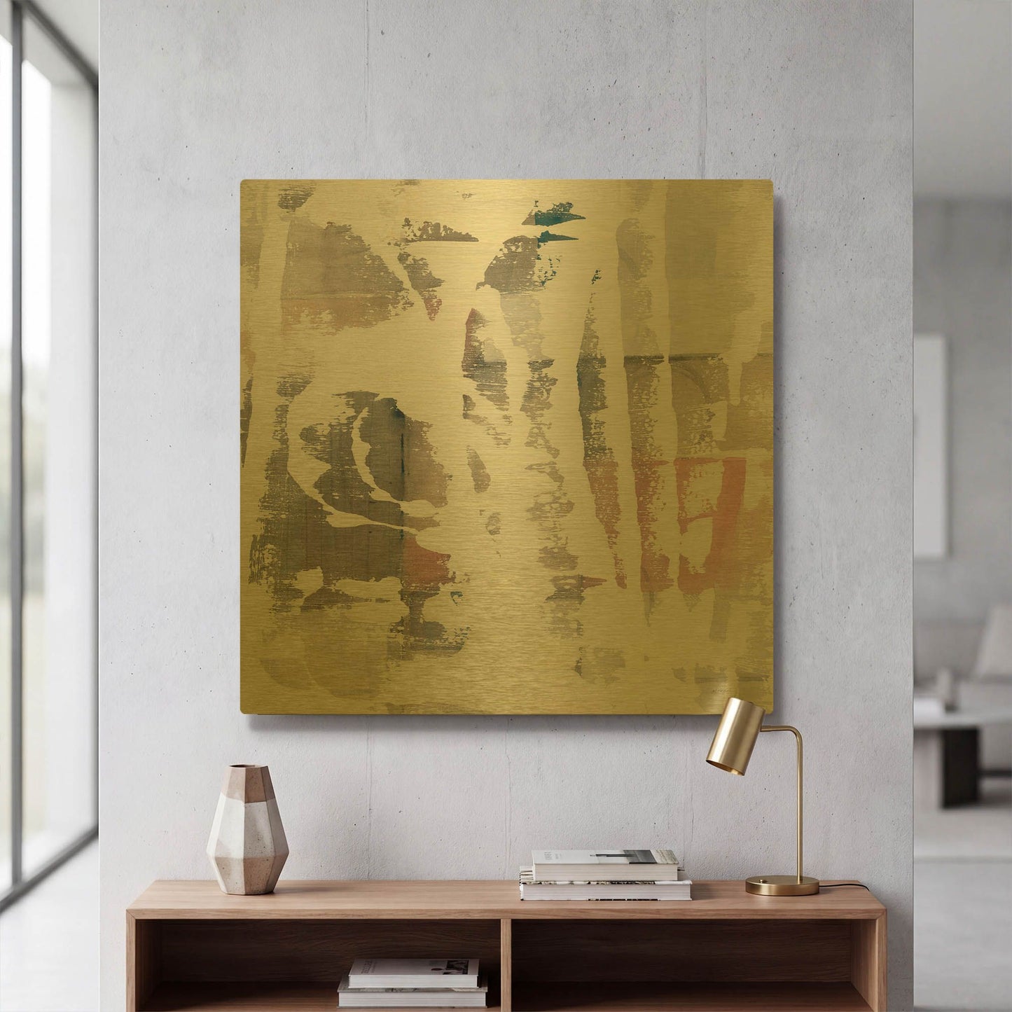 'White Out Crop' By Mike Schick Gold Metal Wall Art