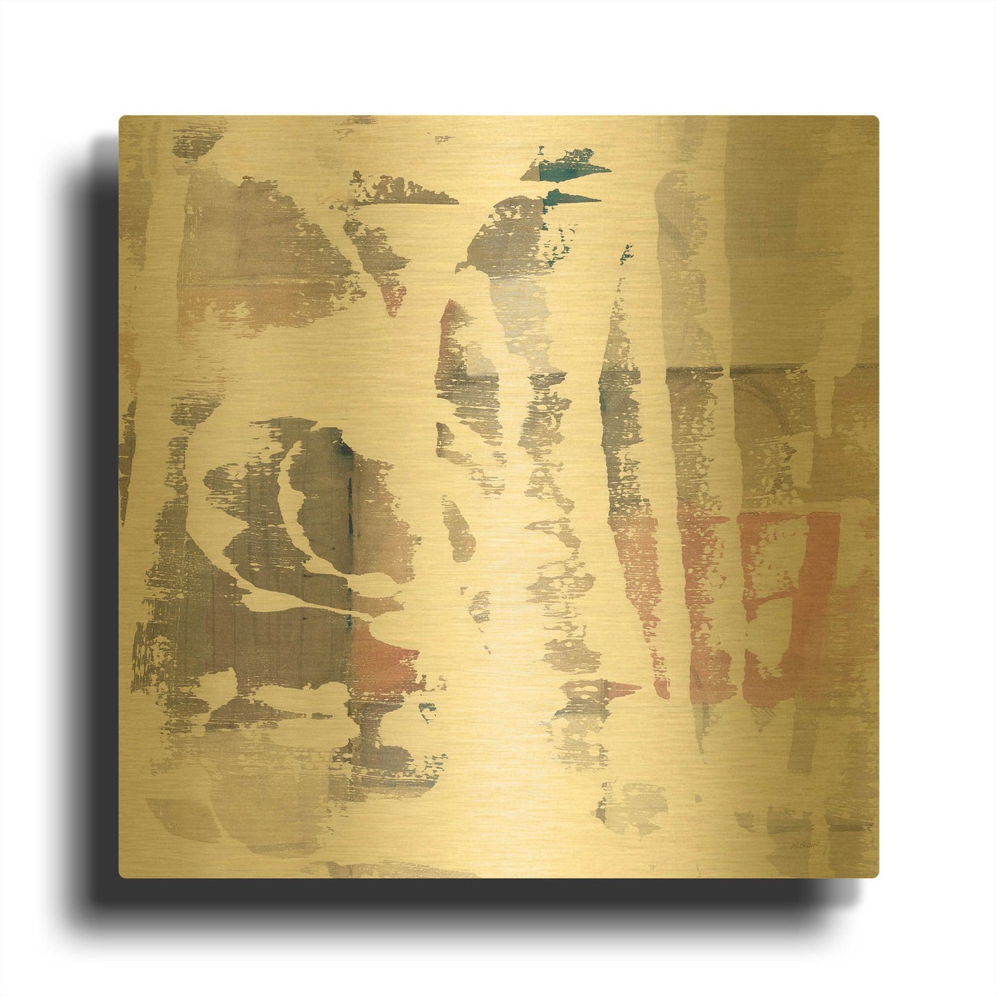 'White Out Crop' By Mike Schick Gold Metal Wall Art