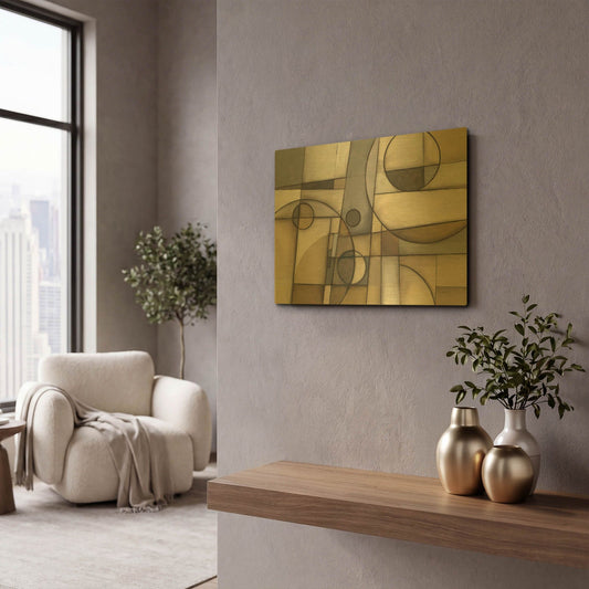 'Mythology Neutral' By Mike Schick Gold Metal Wall Art