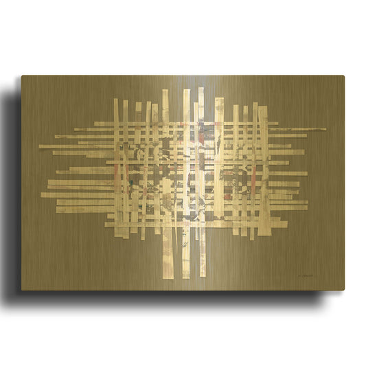'The Color Of Moonlight On Gray' By Mike Schick Gold Metal Wall Art