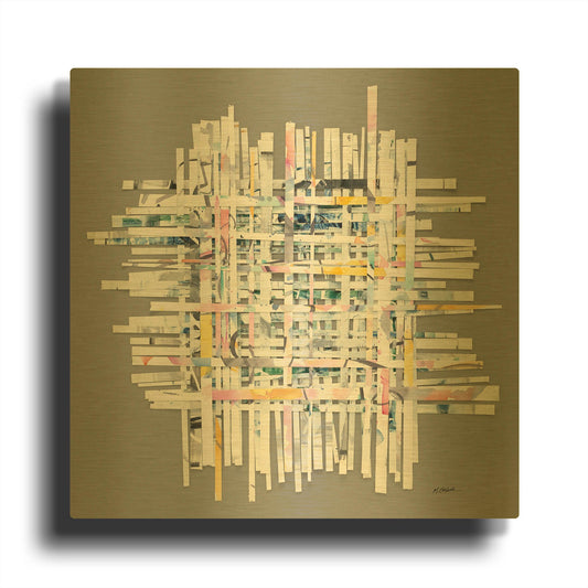 'New Morning On Gray' By Mike Schick Gold Metal Wall Art