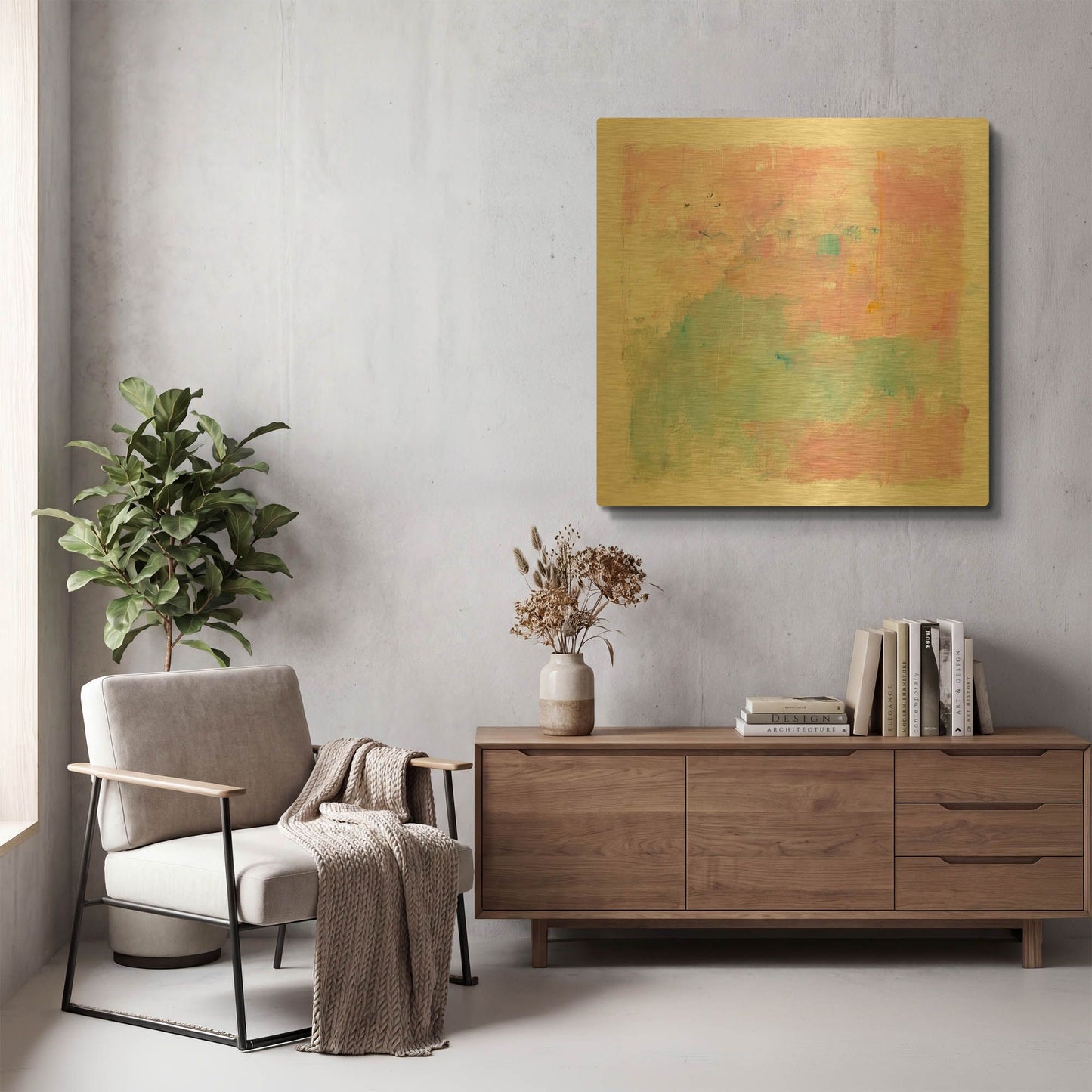 'At Loose Ends' By Mike Schick Gold Metal Wall Art