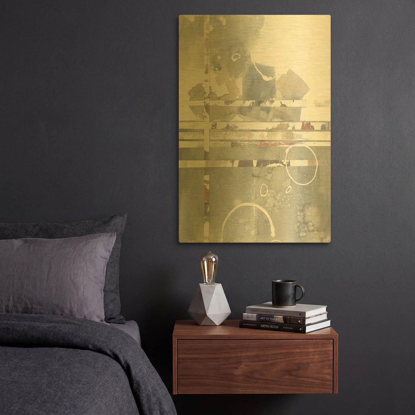 'Inbound Traffic' By Mike Schick Gold Metal Wall Art